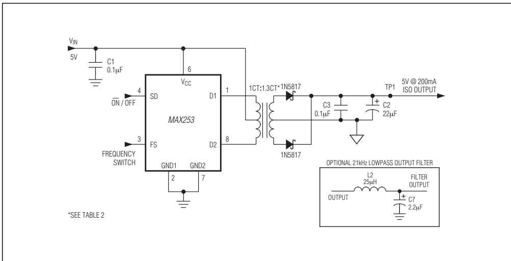 Figure 6 Typical 5V to Isolated 5V Application Circuit
