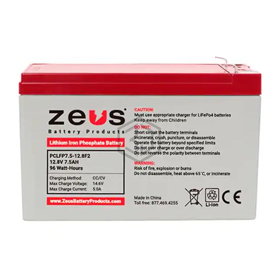 PCLFP7.5-12.8F2 - ZEUS Battery Products - Batteries Rechargeable (Secondary)