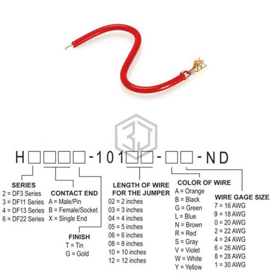 H2BXT-10112-R8 - Hirose Electric Co Ltd - Jumper Wires, Pre-Crimped Leads