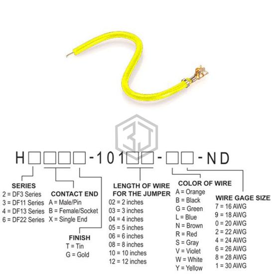 H3BXT-10106-Y4 - Hirose Electric Co Ltd - Jumper Wires, Pre-Crimped Leads