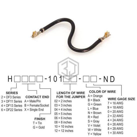 H3BBT-10112-B2 - Hirose Electric Co Ltd - Jumper Wires, Pre-Crimped Leads