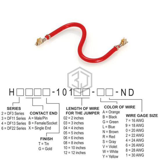H2BBT-10112-R8 - Hirose Electric Co Ltd - Jumper Wires, Pre-Crimped Leads
