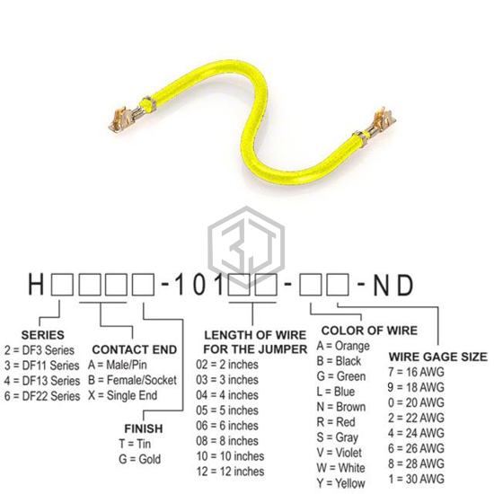 H4BBT-10104-Y6 - Hirose Electric Co Ltd - Jumper Wires, Pre-Crimped Leads