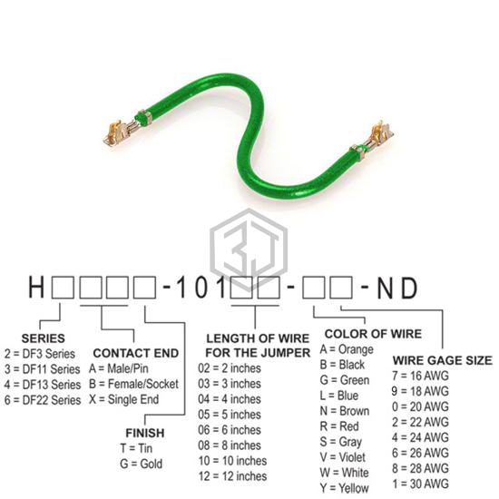 H3BBT-10104-G4 - Hirose Electric Co Ltd - Jumper Wires, Pre-Crimped Leads