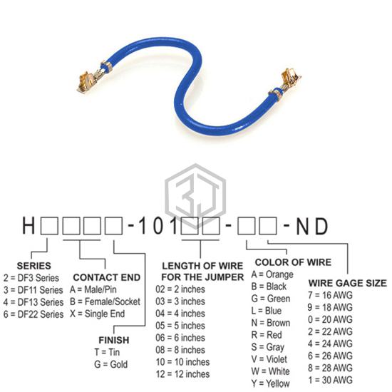 H4BBT-10105-L6 - Hirose Electric Co Ltd - Jumper Wires, Pre-Crimped Leads