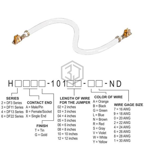 H4BBT-10110-W8 - Hirose Electric Co Ltd - Jumper Wires, Pre-Crimped Leads