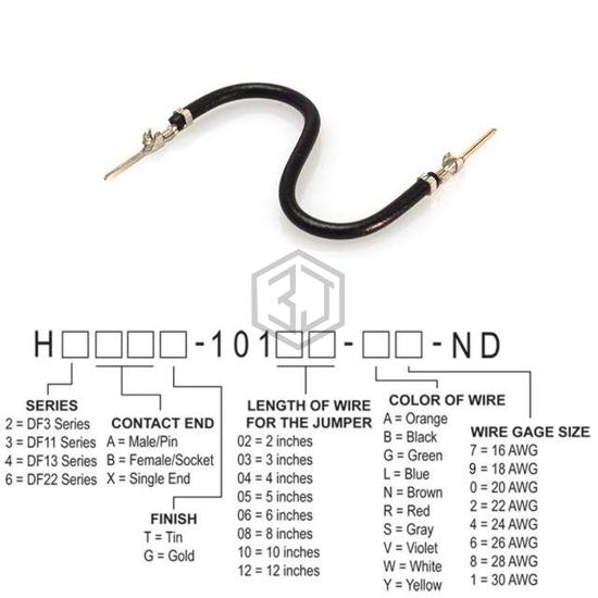 H3AAT-10102-B4 - Hirose Electric Co Ltd - Jumper Wires, Pre-Crimped Leads