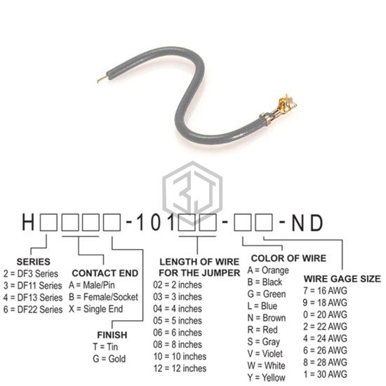 H3BXT-10102-S6 - Hirose Electric Co Ltd - Jumper Wires, Pre-Crimped Leads