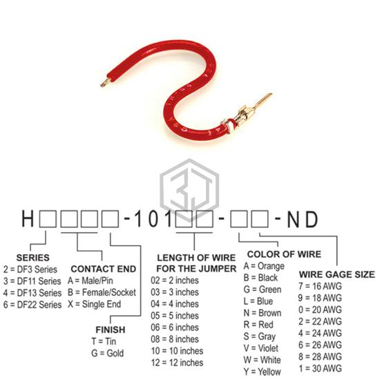 H2AXT-10103-R4 - Hirose Electric Co Ltd - Jumper Wires, Pre-Crimped Leads