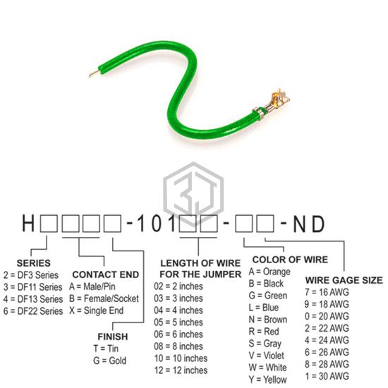 H2BXT-10108-G6 - Hirose Electric Co Ltd - Jumper Wires, Pre-Crimped Leads