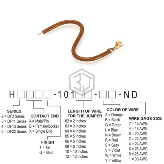 H3BXT-10103-N8 - Hirose Electric Co Ltd - Jumper Wires, Pre-Crimped Leads