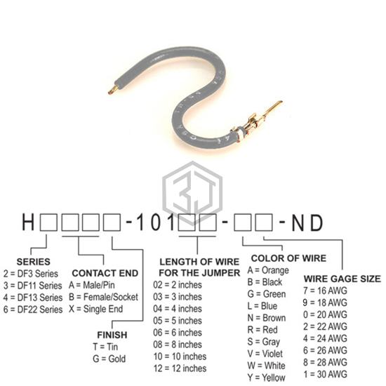 H2AXT-10104-S4 - Hirose Electric Co Ltd - Jumper Wires, Pre-Crimped Leads