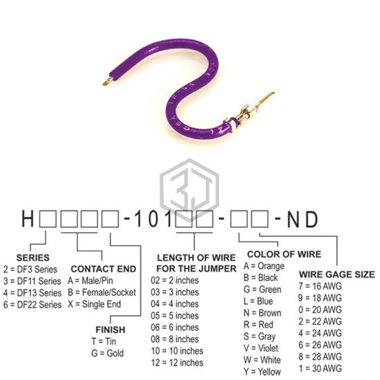 H2AXT-10112-V4 - Hirose Electric Co Ltd - Jumper Wires, Pre-Crimped Leads