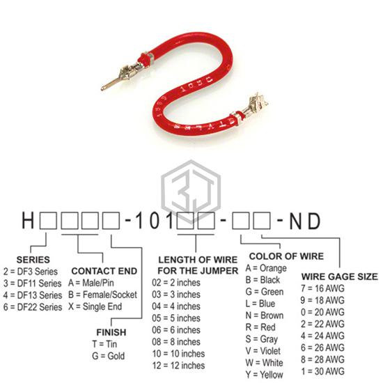 H2ABT-10106-R4 - Hirose Electric Co Ltd - Jumper Wires, Pre-Crimped Leads