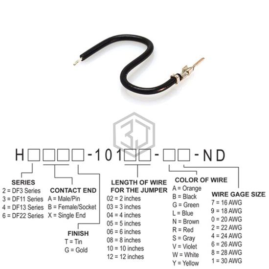 H2AXT-10110-B6 - Hirose Electric Co Ltd - Jumper Wires, Pre-Crimped Leads