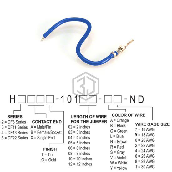 H2AXT-10108-L6 - Hirose Electric Co Ltd - Jumper Wires, Pre-Crimped Leads