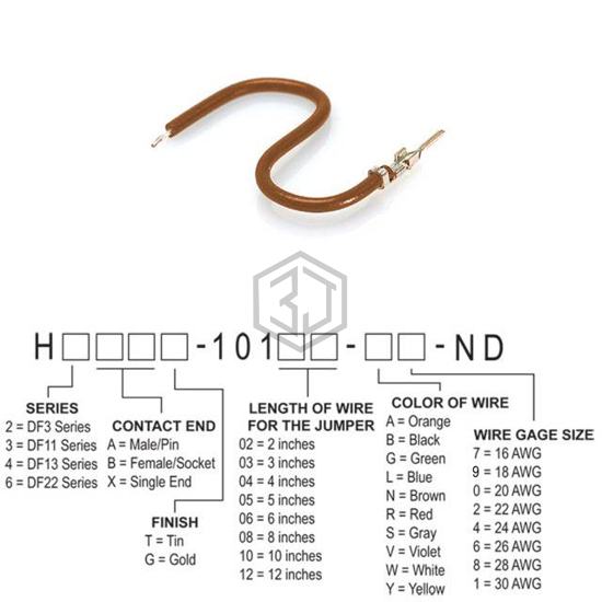 H2AXT-10103-N6 - Hirose Electric Co Ltd - Jumper Wires, Pre-Crimped Leads