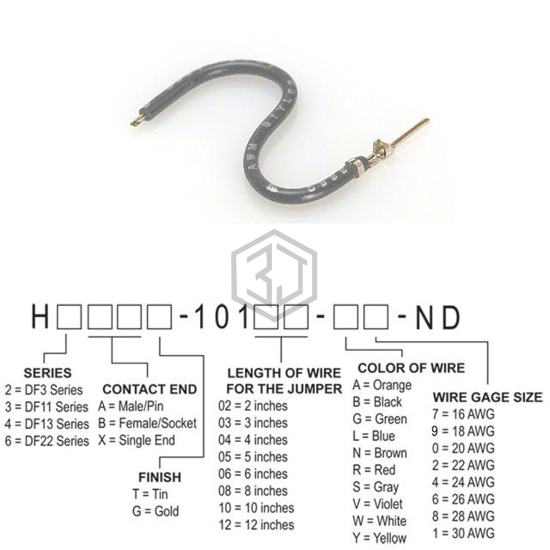 H3AXT-10104-S4 - Hirose Electric Co Ltd - Jumper Wires, Pre-Crimped Leads