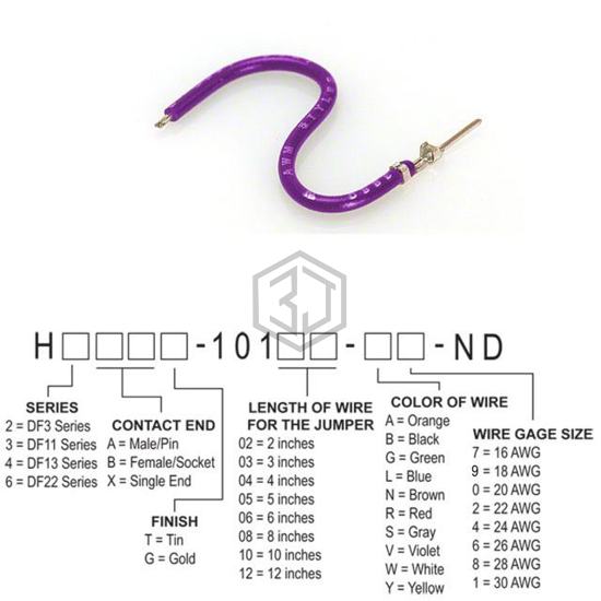 H3AXT-10110-V4 - Hirose Electric Co Ltd - Jumper Wires, Pre-Crimped Leads