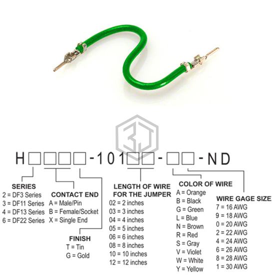 H2AAT-10102-G6 - Hirose Electric Co Ltd - Jumper Wires, Pre-Crimped Leads