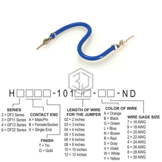 H2AAT-10103-L6 - Hirose Electric Co Ltd - Jumper Wires, Pre-Crimped Leads