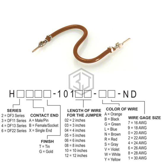 H2AAT-10102-N6 - Hirose Electric Co Ltd - Jumper Wires, Pre-Crimped Leads