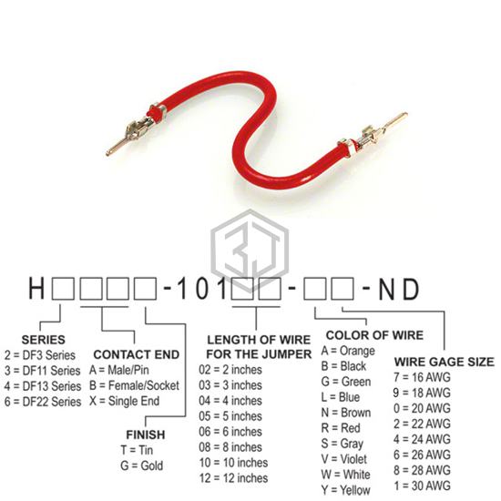H2AAT-10106-R6 - Hirose Electric Co Ltd - Jumper Wires, Pre-Crimped Leads