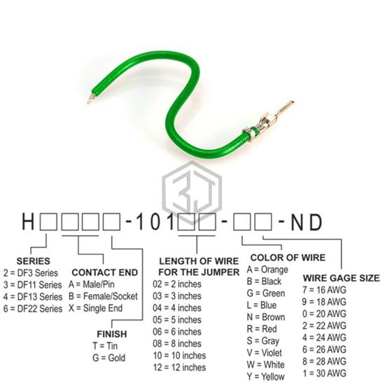 H2AXT-10112-G8 - Hirose Electric Co Ltd - Jumper Wires, Pre-Crimped Leads
