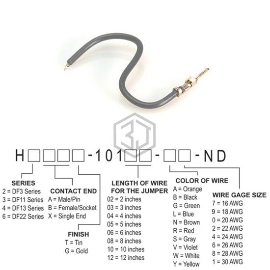 H2AXT-10110-S8 - Hirose Electric Co Ltd - Jumper Wires, Pre-Crimped Leads