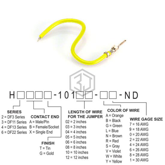 H2AXT-10108-Y8 - Hirose Electric Co Ltd - Jumper Wires, Pre-Crimped Leads
