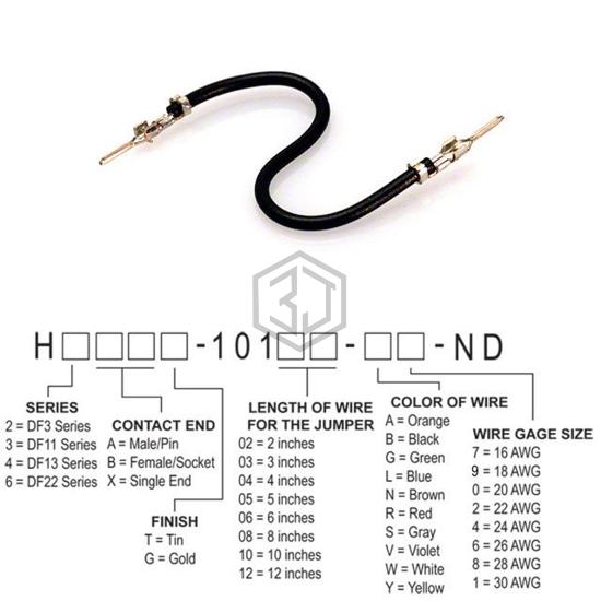 H2AAT-10112-B8 - Hirose Electric Co Ltd - Jumper Wires, Pre-Crimped Leads