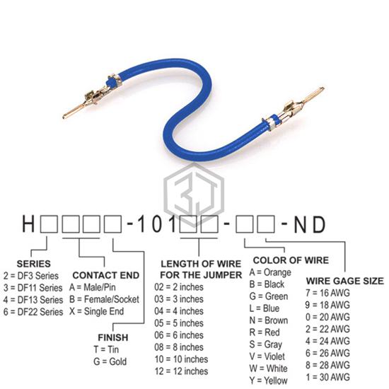 H2AAT-10103-L8 - Hirose Electric Co Ltd - Jumper Wires, Pre-Crimped Leads
