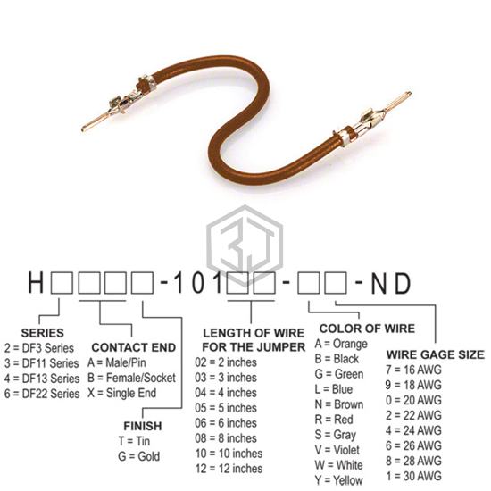 H2AAT-10112-N8 - Hirose Electric Co Ltd - Jumper Wires, Pre-Crimped Leads