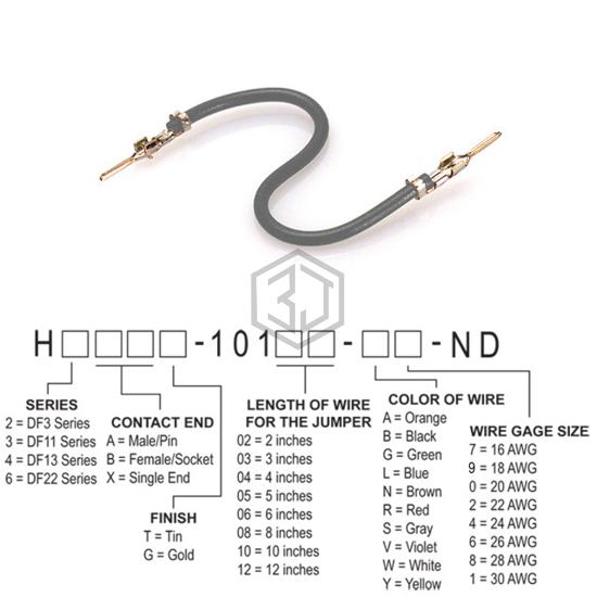 H2AAT-10102-S8 - Hirose Electric Co Ltd - Jumper Wires, Pre-Crimped Leads
