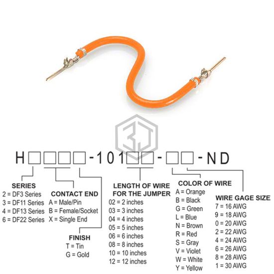 H3AAT-10108-A4 - Hirose Electric Co Ltd - Jumper Wires, Pre-Crimped Leads