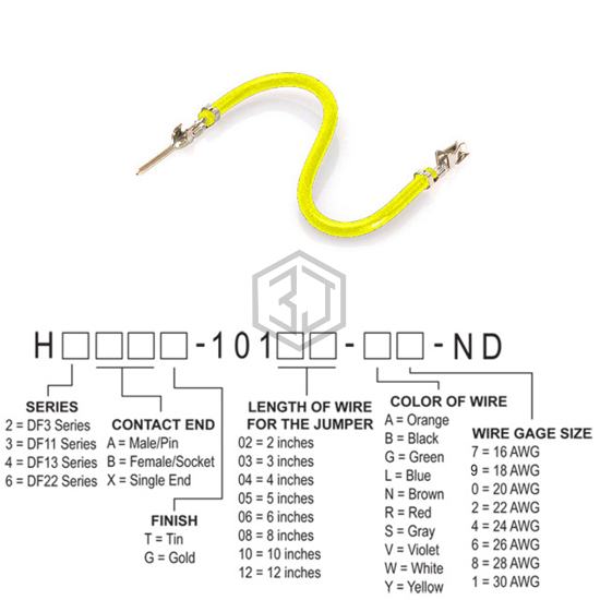 H3ABT-10112-Y6 - Hirose Electric Co Ltd - Jumper Wires, Pre-Crimped Leads