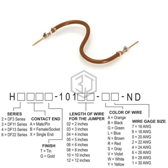 H3AAT-10106-N6 - Hirose Electric Co Ltd - Jumper Wires, Pre-Crimped Leads