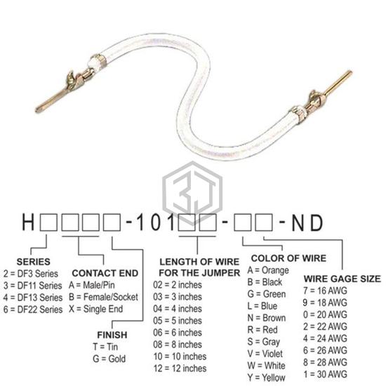 H3AAT-10102-W6 - Hirose Electric Co Ltd - Jumper Wires, Pre-Crimped Leads