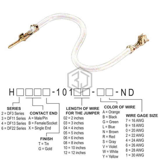H2ABT-10102-W6 - Hirose Electric Co Ltd - Jumper Wires, Pre-Crimped Leads