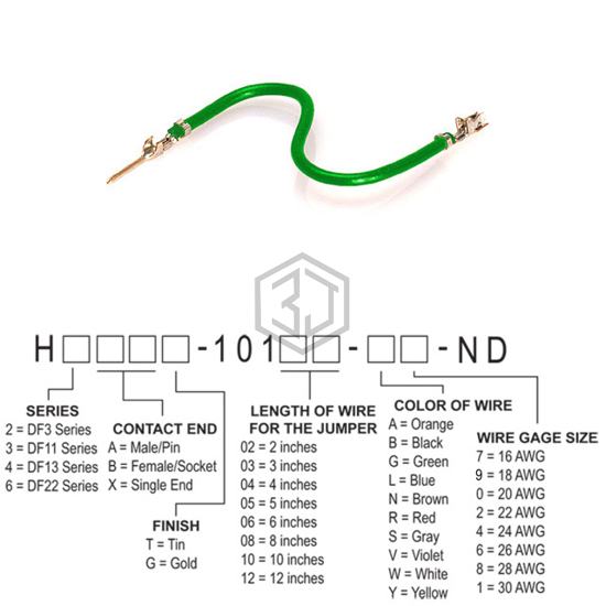 H3ABT-10104-G8 - Hirose Electric Co Ltd - Jumper Wires, Pre-Crimped Leads