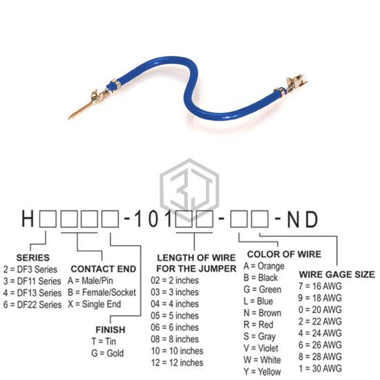H3ABT-10104-L8 - Hirose Electric Co Ltd - Jumper Wires, Pre-Crimped Leads
