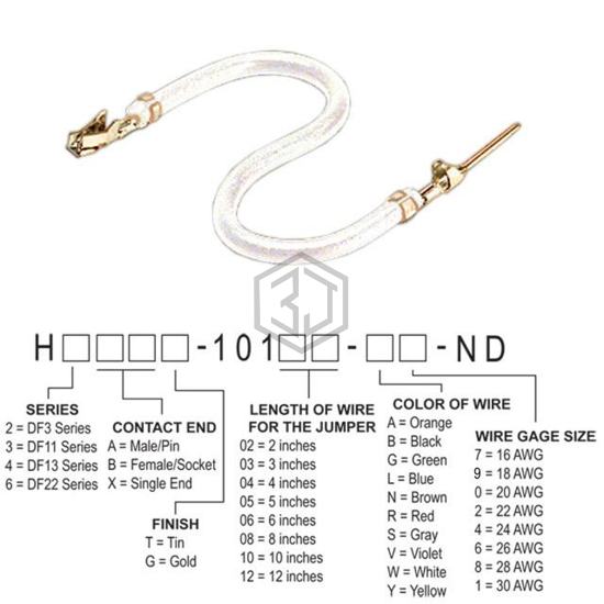 H3ABT-10102-W8 - Hirose Electric Co Ltd - Jumper Wires, Pre-Crimped Leads