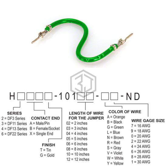 H2AAT-10110-G4 - Hirose Electric Co Ltd - Jumper Wires, Pre-Crimped Leads