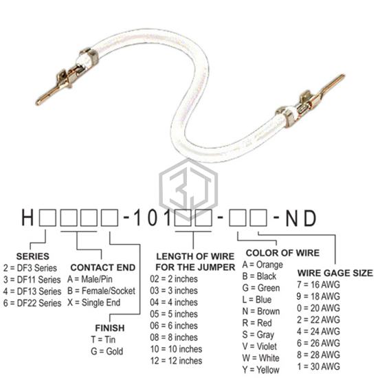 H2AAT-10104-W4 - Hirose Electric Co Ltd - Jumper Wires, Pre-Crimped Leads