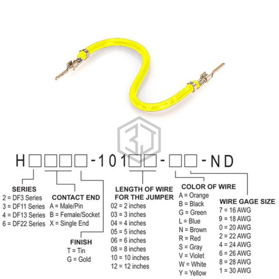 H2AAT-10112-Y4 - Hirose Electric Co Ltd - Jumper Wires, Pre-Crimped Leads