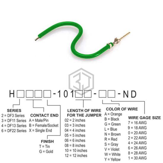 H3AXG-10103-G6 - Hirose Electric Co Ltd - Jumper Wires, Pre-Crimped Leads