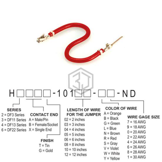 H3ABT-10103-R4 - Hirose Electric Co Ltd - Jumper Wires, Pre-Crimped Leads