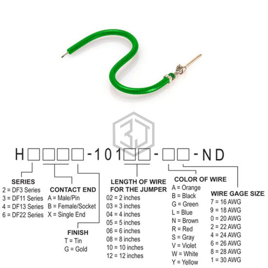 H3AXG-10103-G8 - Hirose Electric Co Ltd - Jumper Wires, Pre-Crimped Leads