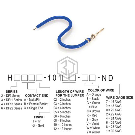 H3AXT-10108-L8 - Hirose Electric Co Ltd - Jumper Wires, Pre-Crimped Leads