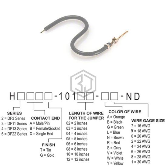 H3AXT-10105-S8 - Hirose Electric Co Ltd - Jumper Wires, Pre-Crimped Leads